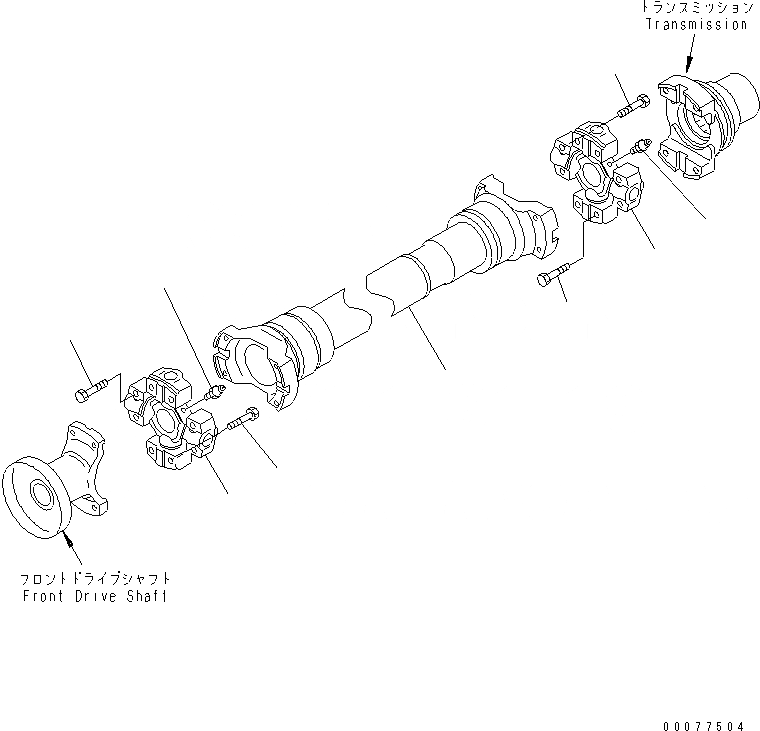 Схема запчастей Komatsu WA180PT-3MC - ВЕДУЩ. ВАЛ (ЦЕНТР.) ТРАНСМИССИЯ