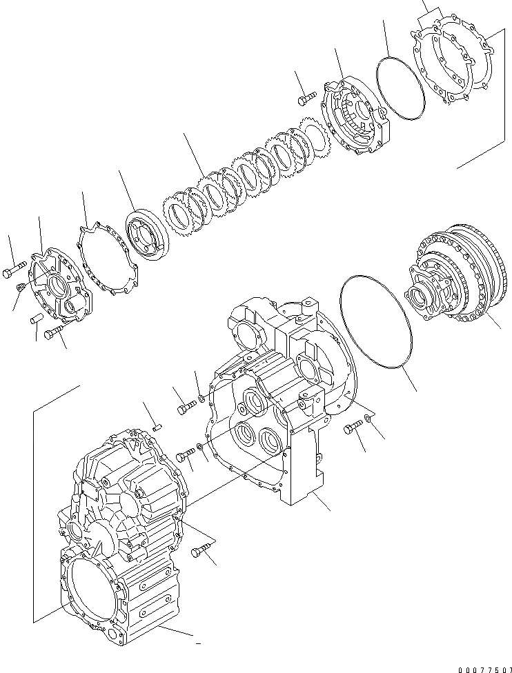 Схема запчастей Komatsu WA180PT-3MC - ТРАНСМИССИЯ (КОРПУС ТРАНСМИССИИ) ТРАНСМИССИЯ