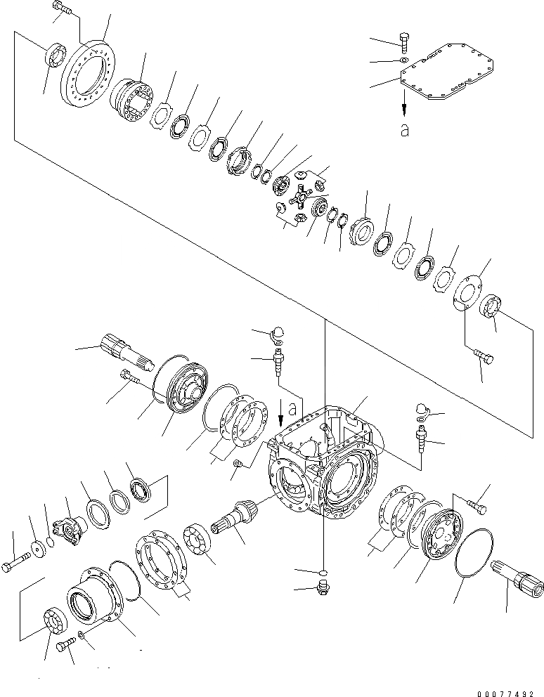 Схема запчастей Komatsu WA180PT-3MC - ЗАДН. МОСТ (САМОБЛОКИР. ДИФФЕРЕНЦ.) ТРАНСМИССИЯ