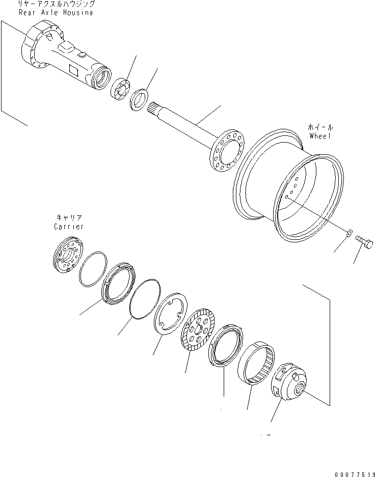 Схема запчастей Komatsu WA180PT-3MC - ЗАДН. МОСТ (ТОРМОЗ.) ТРАНСМИССИЯ