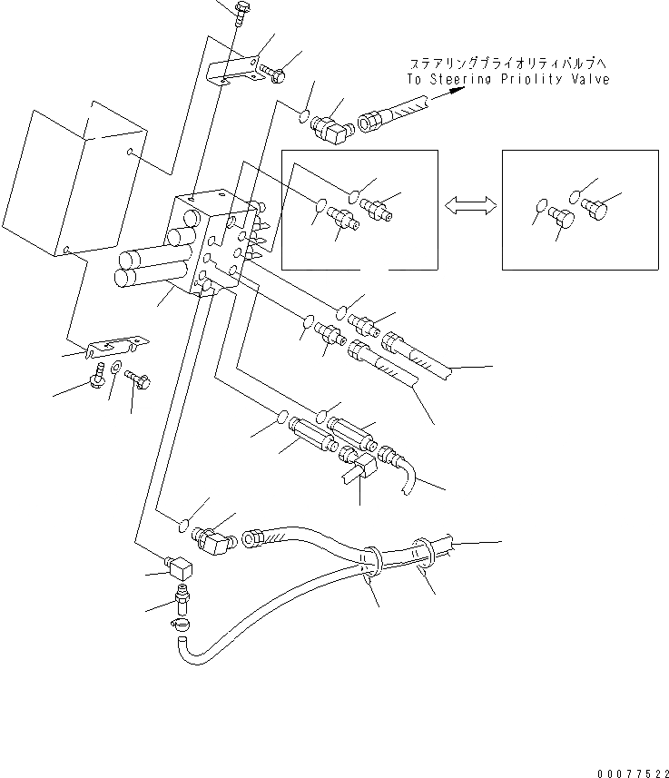 Схема запчастей Komatsu WA180PT-3MC - ОСН. ГИДРАВЛ. КЛАПАН (3-Х СЕКЦИОНН. И ТРУБЫ) ГИДРАВЛИКА
