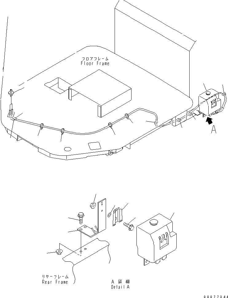 Схема запчастей Komatsu WA180PT-3MC - ОМЫВАТЕЛЬ СТЕКЛА БАК (ДЛЯ КАБИНЫ) КАБИНА ОПЕРАТОРА И СИСТЕМА УПРАВЛЕНИЯ