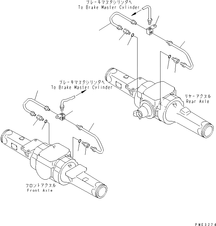 Схема запчастей Komatsu WA180PT-3MC - ТОРМОЗНАЯ ГИДРОЛИНИЯ КАБИНА ОПЕРАТОРА И СИСТЕМА УПРАВЛЕНИЯ