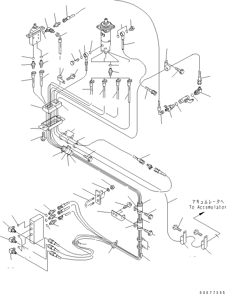 Схема запчастей Komatsu WA180PT-3MC - P.P.C. ТРУБЫ (С НАВЕСН. ОБОРУД) КАБИНА ОПЕРАТОРА И СИСТЕМА УПРАВЛЕНИЯ