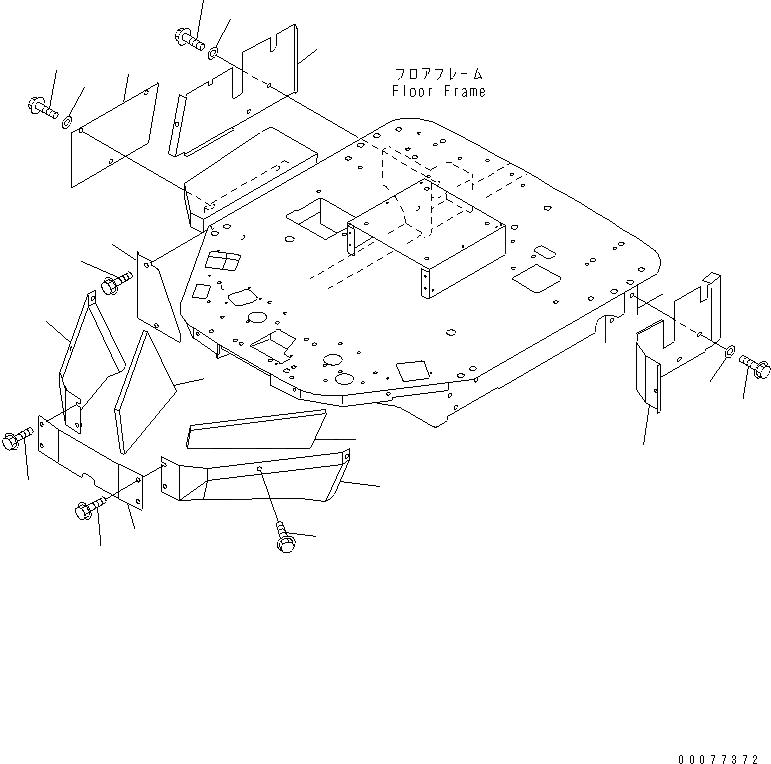 Схема запчастей Komatsu WA180PT-3MC - ПОКРЫТИЕ ПОЛА (С КОНДИЦИОНЕРОМ) ЧАСТИ КОРПУСА