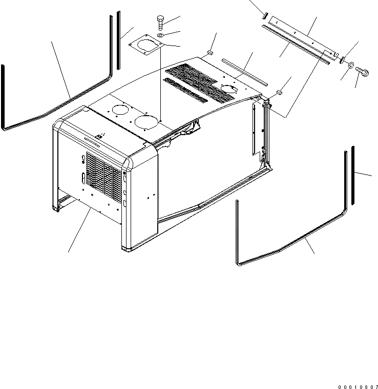 Схема запчастей Komatsu WA200-5L - КАПОТ ЧАСТИ КОРПУСА