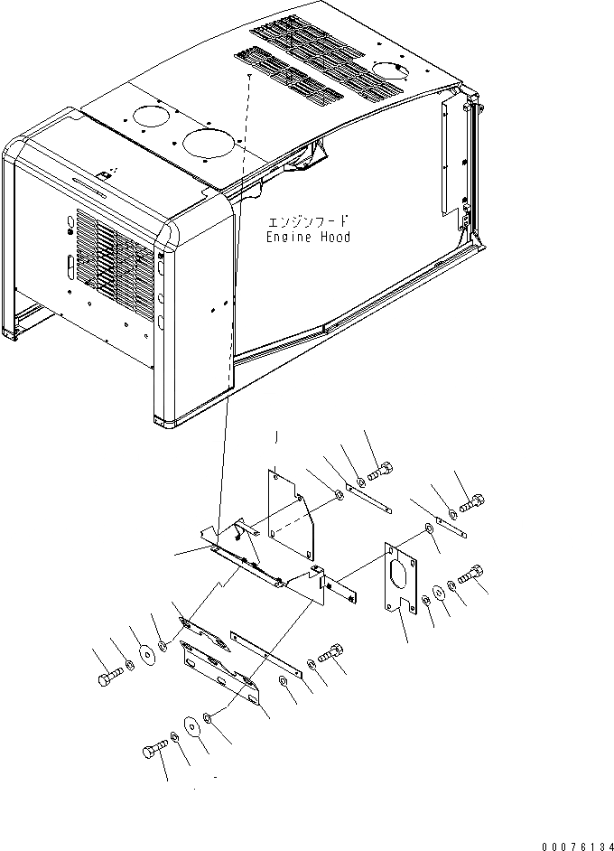 Схема запчастей Komatsu WA200-5L - КАПОТ (ВОЗДУХОВОДЫ ЩИТКИ) ЧАСТИ КОРПУСА