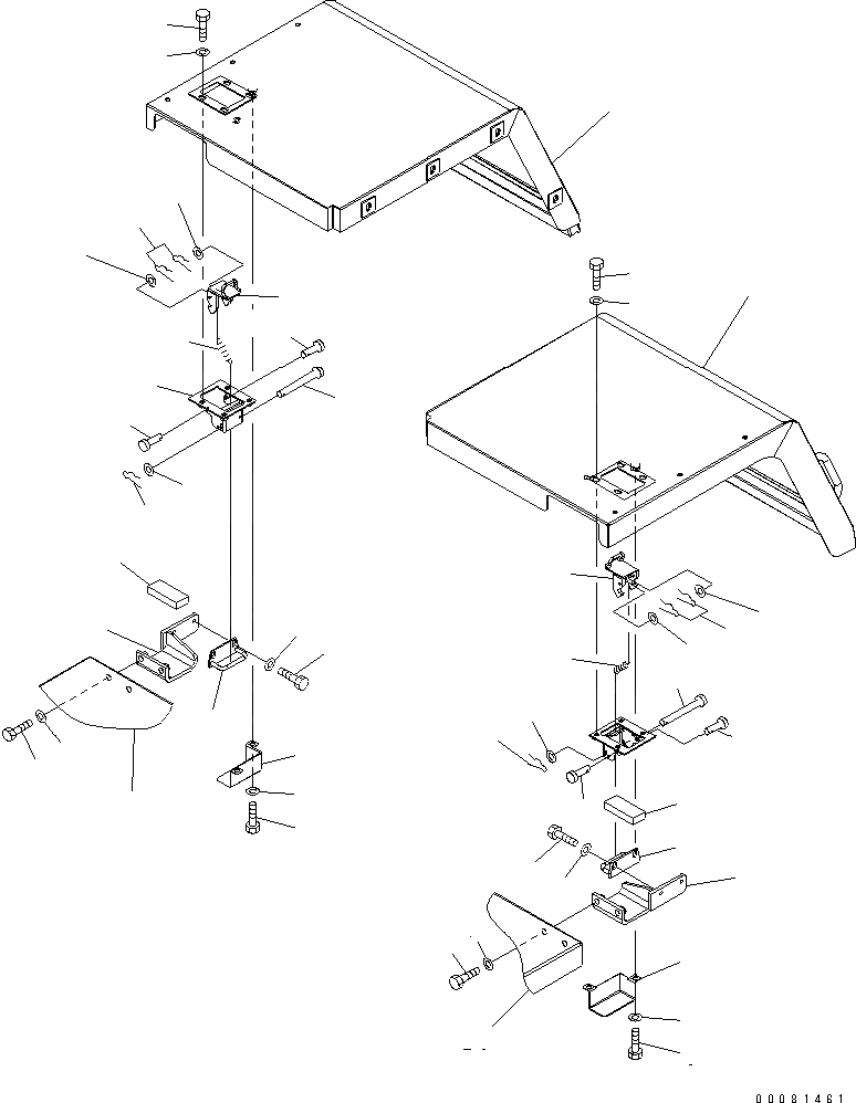 Схема запчастей Komatsu WA200-5L - ЗАДН. КРЫЛО (ПОЛН. КРЫЛО) (КРЮК И DOVETAIL) ЧАСТИ КОРПУСА
