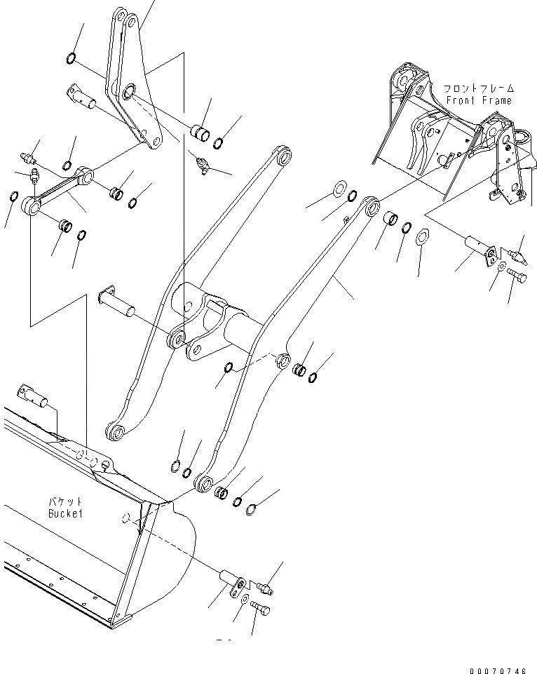Схема запчастей Komatsu WA200-5L - СТРЕЛА И BELL-CRANK (ВЫСОК. ПОДЪЕМ СТРЕЛА) РАБОЧЕЕ ОБОРУДОВАНИЕ