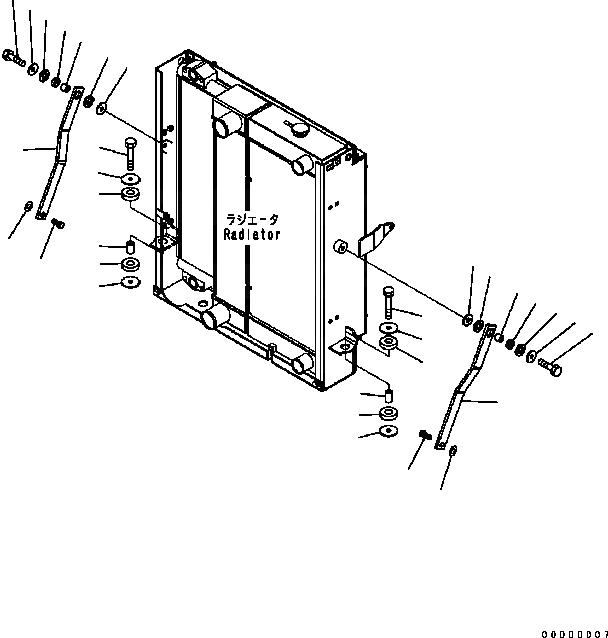 Схема запчастей Komatsu WA200-5 - КРЕПЛЕНИЕ РАДИАТОРА СИСТЕМА ОХЛАЖДЕНИЯ
