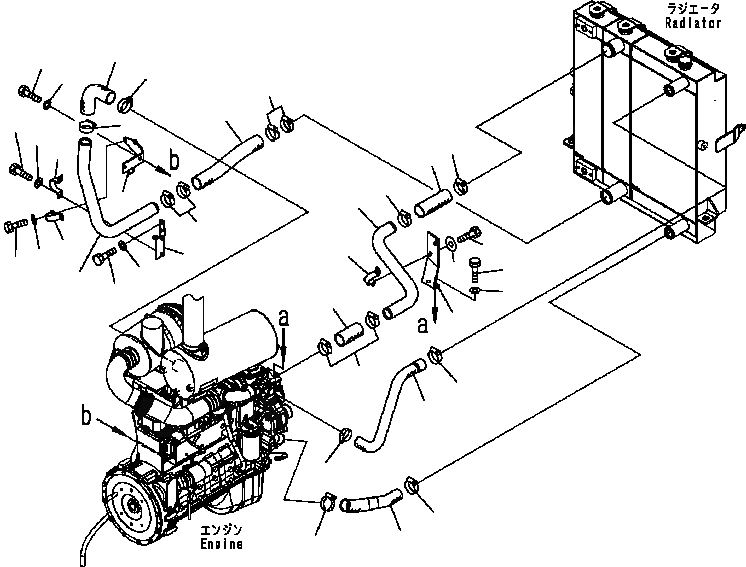 Схема запчастей Komatsu WA200-5 - ЛИНИЯ ОХЛАЖДЕНИЯ (TROPICAL СПЕЦ-Я) (№B-) СИСТЕМА ОХЛАЖДЕНИЯ