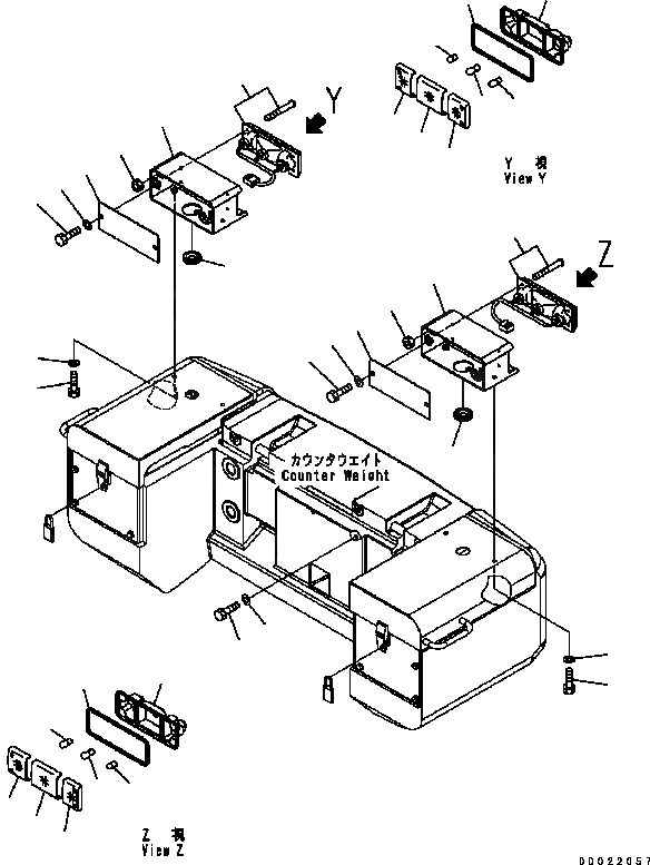 Схема запчастей Komatsu WA200-5 - ЗАДН. ФОНАРИ ЭЛЕКТРИКА