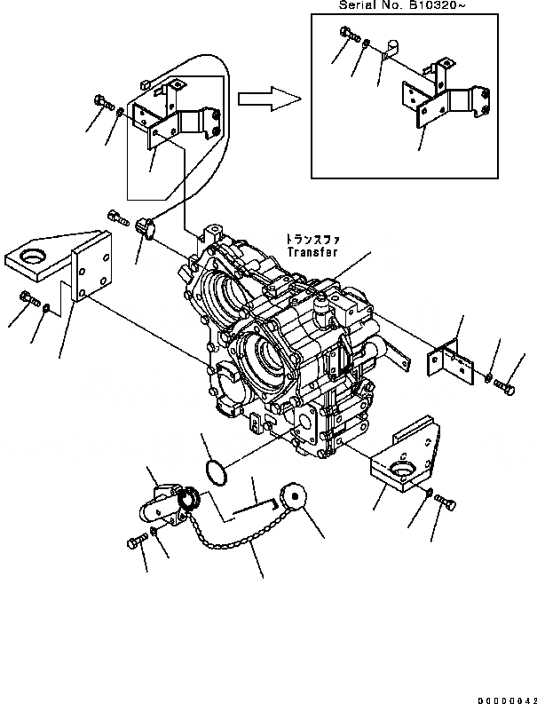 Схема запчастей Komatsu WA200-5 - ПЕРЕДАЧА КРЕПЛЕНИЕ ТРАНСМИССИЯ
