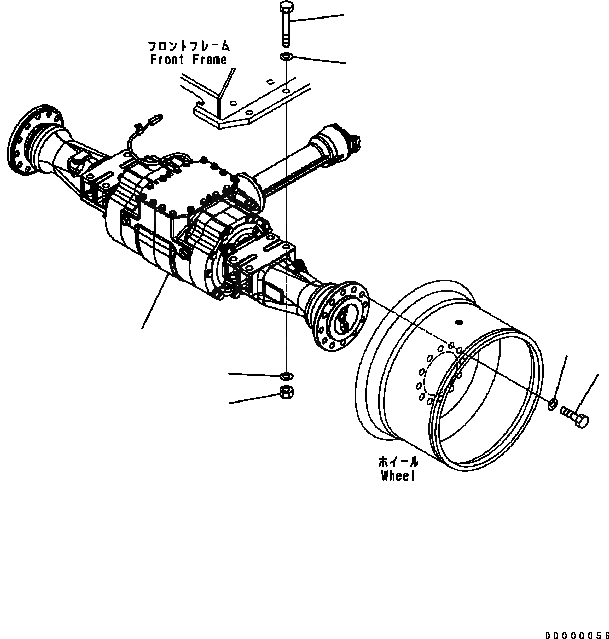 Схема запчастей Komatsu WA200-5 - ПЕРЕДНИЙ МОСТ КРЕПЛЕНИЕ ТРАНСМИССИЯ