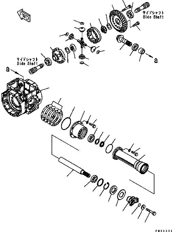 Схема запчастей Komatsu WA200-5 - ПЕРЕДНИЙ МОСТ (ДИФФЕРЕНЦ.) ТРАНСМИССИЯ