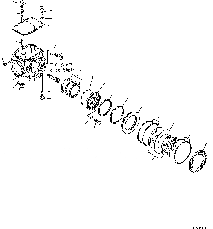 Схема запчастей Komatsu WA200-5 - ЗАДН. МОСТ (КРЫШКАAND ТОРМОЗ.) ТРАНСМИССИЯ