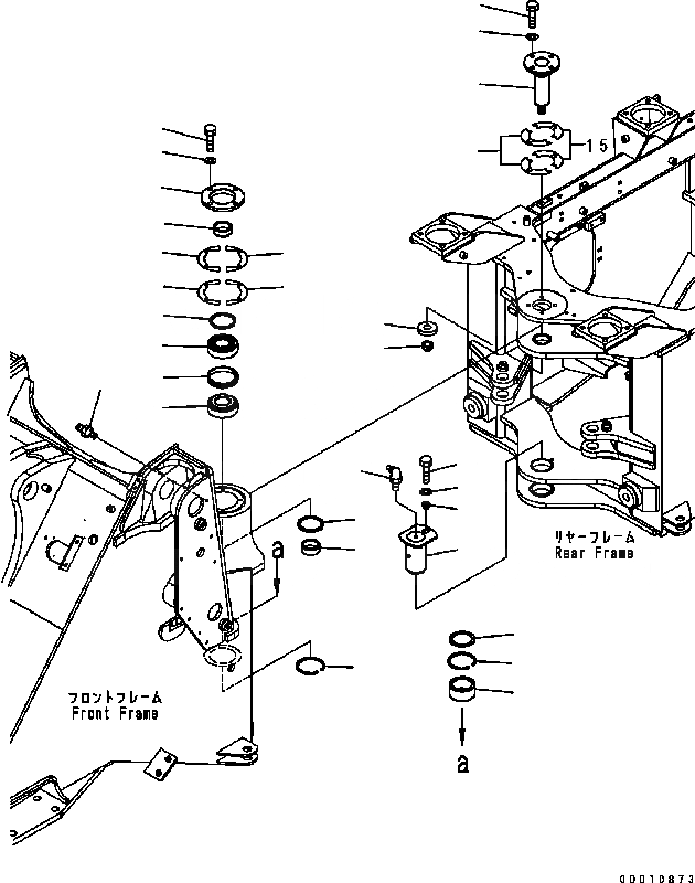 Схема запчастей Komatsu WA200-5 - HINGE ПАЛЕЦ ОСНОВНАЯ РАМА И ЕЕ ЧАСТИ