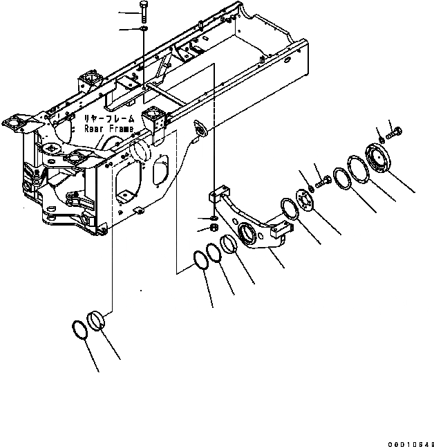 Схема запчастей Komatsu WA200-5 - ЗАДН. МОСТ СУППОРТ ОСНОВНАЯ РАМА И ЕЕ ЧАСТИ
