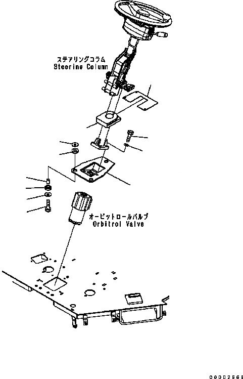 Схема запчастей Komatsu WA200-5 - РУЛЕВОЕ КОЛЕСО (КЛАПАН КРЕПЛЕНИЕ) КАБИНА ОПЕРАТОРА И СИСТЕМА УПРАВЛЕНИЯ