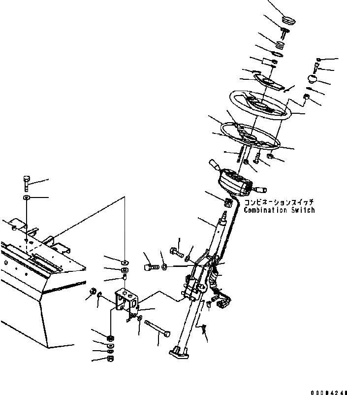 Схема запчастей Komatsu WA200-5 - РУЛЕВОЕ КОЛЕСО (КОЛОНКА И ORBITROL) (№B7-) КАБИНА ОПЕРАТОРА И СИСТЕМА УПРАВЛЕНИЯ