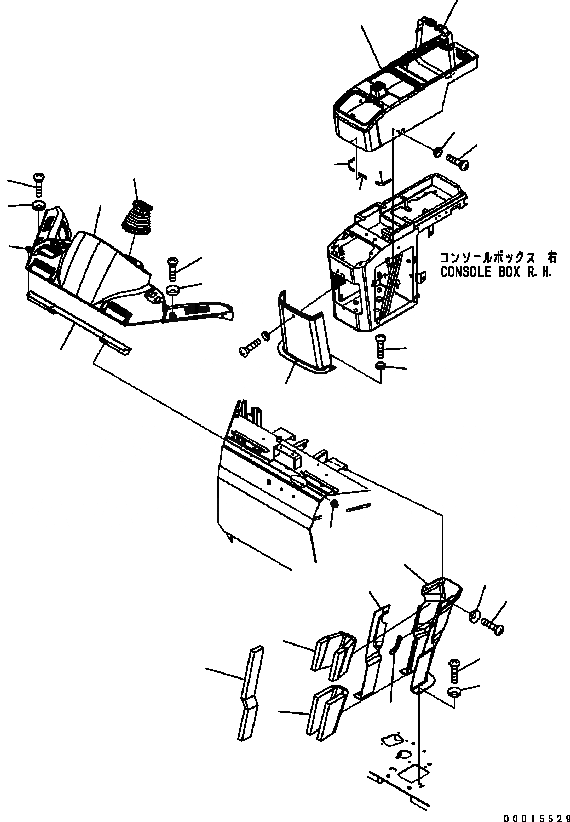 Схема запчастей Komatsu WA200-5 - ПОЛ (COVER) КАБИНА ОПЕРАТОРА И СИСТЕМА УПРАВЛЕНИЯ
