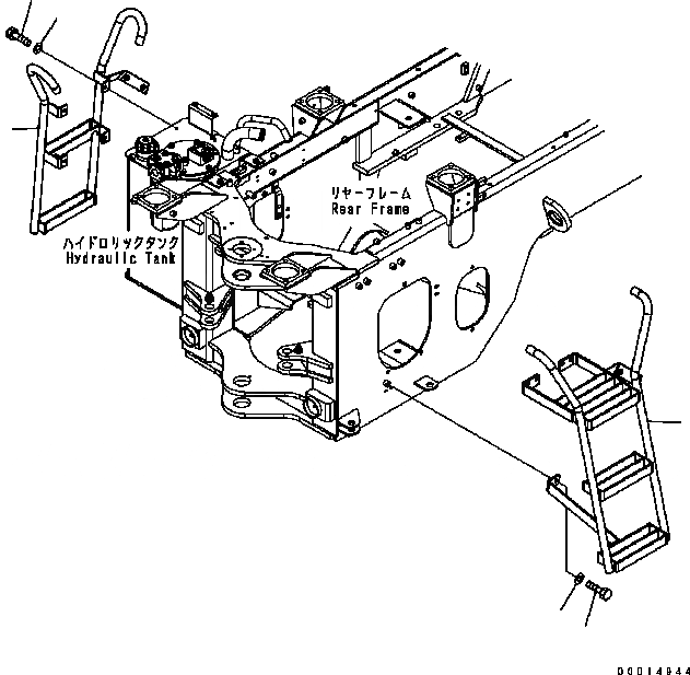 Схема запчастей Komatsu WA200-5 - ЛЕСТНИЦА ЧАСТИ КОРПУСА