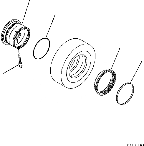 Схема запчастей Komatsu WA200-5 - ОБОД КОЛЕСА (ДЛЯ 7.- БЕСКАМЕРНЫЕ ШИНЫ) ПОДВЕСКА И КОЛЕСА