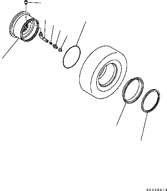 Схема запчастей Komatsu WA200-5 - ОБОД КОЛЕСА (ДЛЯ .- БЕСКАМЕРНЫЕ ШИНЫ) ПОДВЕСКА И КОЛЕСА