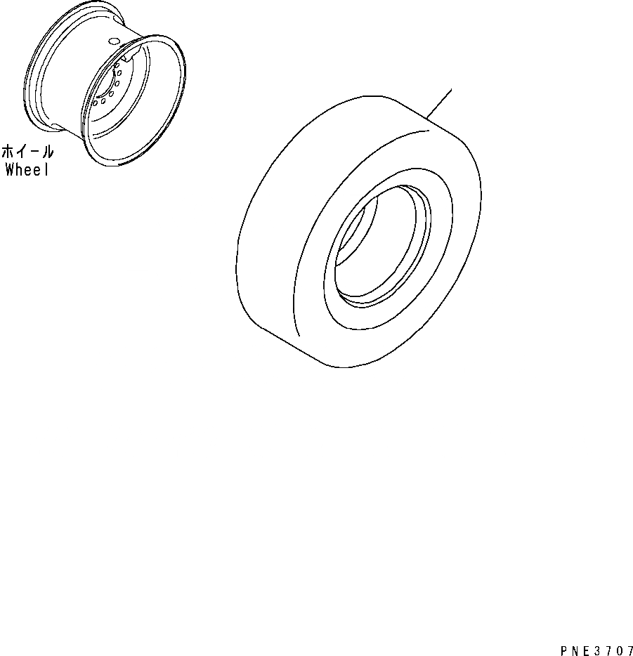 Схема запчастей Komatsu WA200-5 - ШИНЫ (.-R-L¤ MICHELIN) ПОДВЕСКА И КОЛЕСА