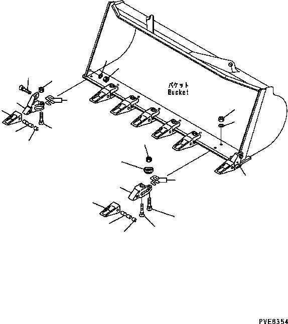 Схема запчастей Komatsu WA200-5 - ЗУБЬЯ(TIP TOOTH) РАБОЧЕЕ ОБОРУДОВАНИЕ
