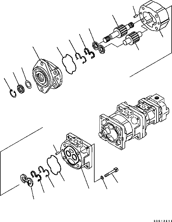 Схема запчастей Komatsu WA200-5 - ГИДРОТРАНСФОРМАТОР И НАСОС PPC (ВНУТР. ЧАСТИ) (/) ОСНОВН. КОМПОНЕНТЫ И РЕМКОМПЛЕКТЫ