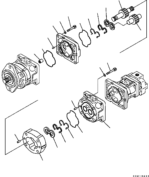Схема запчастей Komatsu WA200-5 - ГИДРОТРАНСФОРМАТОР И НАСОС PPC (ВНУТР. ЧАСТИ) (/) ОСНОВН. КОМПОНЕНТЫ И РЕМКОМПЛЕКТЫ