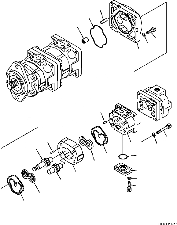 Схема запчастей Komatsu WA200-5 - ГИДРОТРАНСФОРМАТОР И НАСОС PPC (ВНУТР. ЧАСТИ) (/) ОСНОВН. КОМПОНЕНТЫ И РЕМКОМПЛЕКТЫ