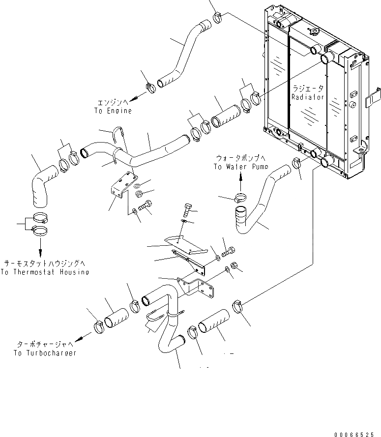 Схема запчастей Komatsu WA200-6 - ЛИНИЯ хЛАДАГЕНТА СИСТЕМА ОХЛАЖДЕНИЯ