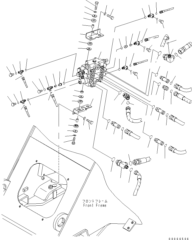 Схема запчастей Komatsu WA200-6 - ОСНОВН. КЛАПАН (ДЛЯ 3-Х СЕКЦИОНН. КЛАПАН И E.C.S.S.) ГИДРАВЛИКА