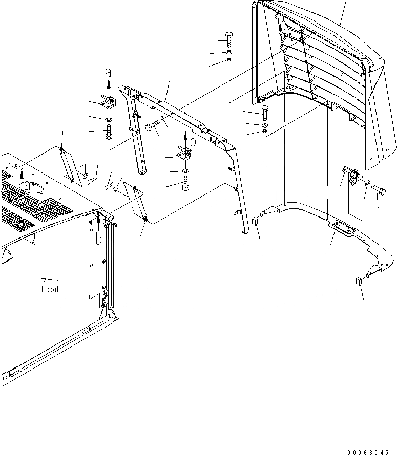 Схема запчастей Komatsu WA200-6 - КАПОТ (ЗАЩИТА РАДИАТОРА AND РЕШЕТКА КРЕПЛЕНИЕIG ЧАСТИ) ЧАСТИ КОРПУСА