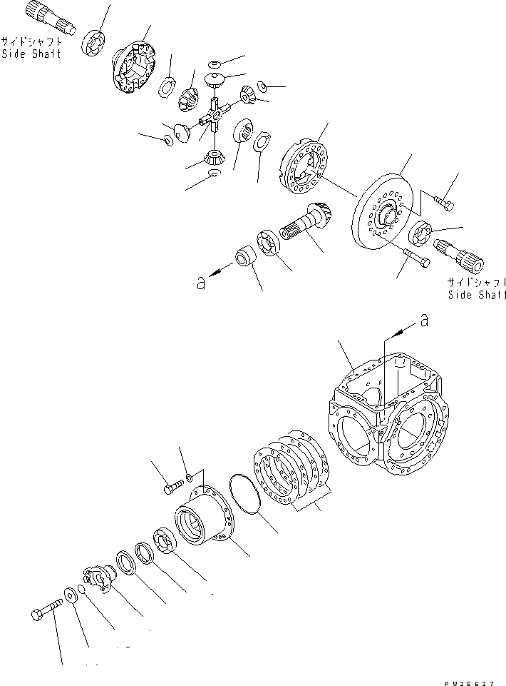 Схема запчастей Komatsu WA200PT-5L - ЗАДН. МОСТ (ДИФФЕРЕНЦ.) СИЛОВАЯ ПЕРЕДАЧА И КОНЕЧНАЯ ПЕРЕДАЧА