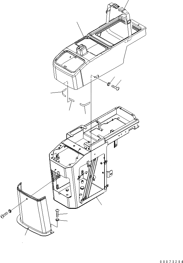 Схема запчастей Komatsu WA200PT-5L - ПОЛ (КОНСОЛЬН. БЛОК COVER) (ПРАВ.) КАБИНА ОПЕРАТОРА И СИСТЕМА УПРАВЛЕНИЯ