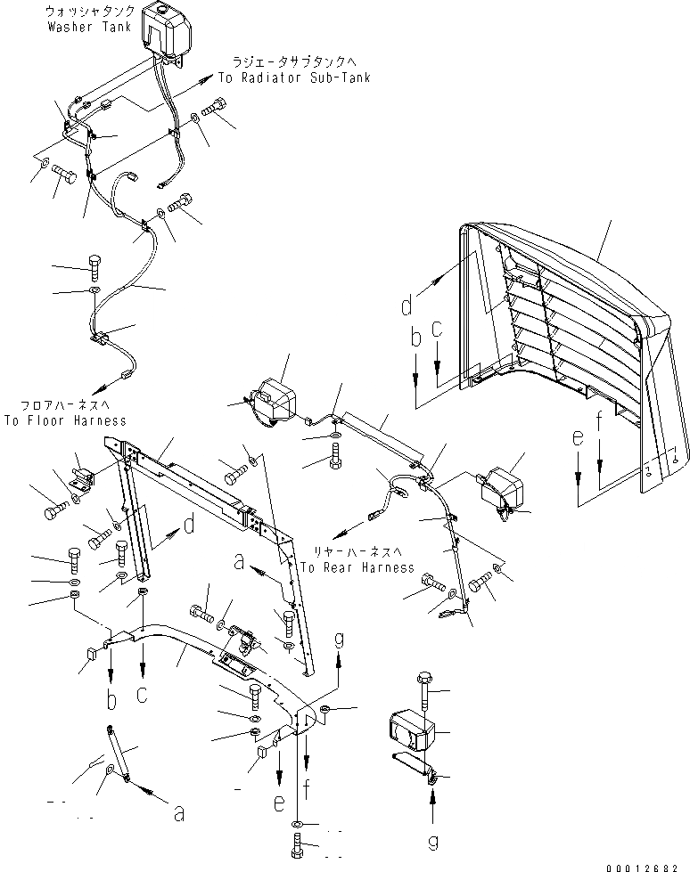 Схема запчастей Komatsu WA200PT-5L - КАПОТ (ЗАЩИТА РАДИАТОРА) ЧАСТИ КОРПУСА