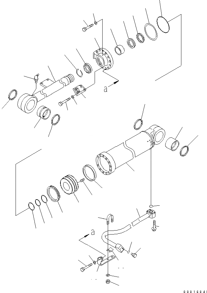 Схема запчастей Komatsu WA200PT-5L - ЦИЛИНДР КОВША (ВНУТР. ЧАСТИ) РАБОЧЕЕ ОБОРУДОВАНИЕ