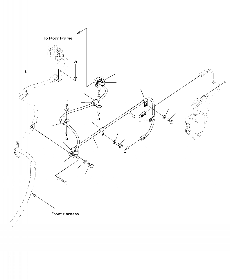 Схема запчастей Komatsu WA250-6 - E-7A ЗАДН. Э/ПРОВОДКА ЭКСТРЕНН. РУЛЕВ. УПРАВЛЕНИЕ ЭЛЕКТРИКА
