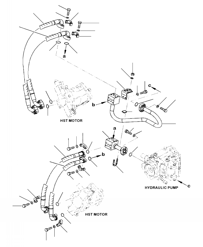 Схема запчастей Komatsu WA250-6 - F7-A HST МАСЛ. ЛИНИЯ ОСНОВН. ЛИНИЯ ДЛЯ ЭКСТРЕННОГО УПРАВЛЕНИЯ СИЛОВАЯ ПЕРЕДАЧА И КОНЕЧНАЯ ПЕРЕДАЧА