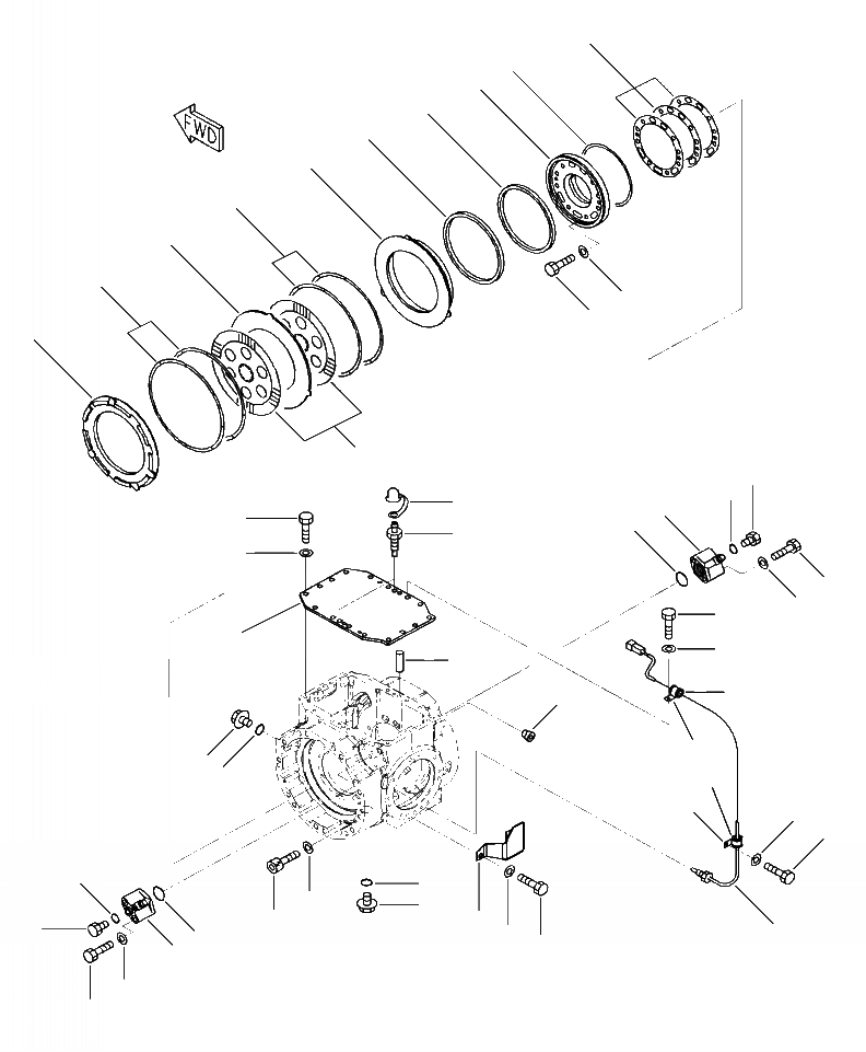 Схема запчастей Komatsu WA250-6 - F-A ПЕРЕДНИЙ МОСТ КРЫШКАAND ТОРМОЗ. СИЛОВАЯ ПЕРЕДАЧА И КОНЕЧНАЯ ПЕРЕДАЧА