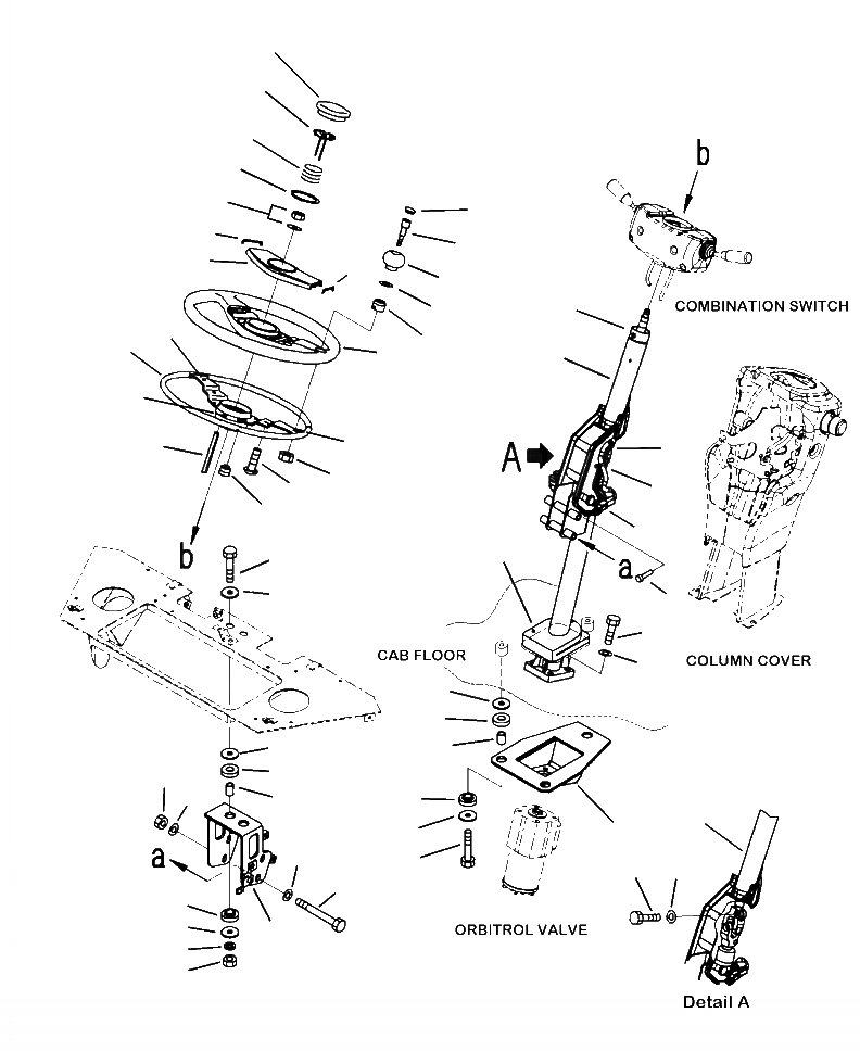 Схема запчастей Komatsu WA250-6 - K-8A РУЛЕВОЕ КОЛЕСО КОЛОНКА И ORBITROL OPERATORXD S ОБСТАНОВКА И СИСТЕМА УПРАВЛЕНИЯ