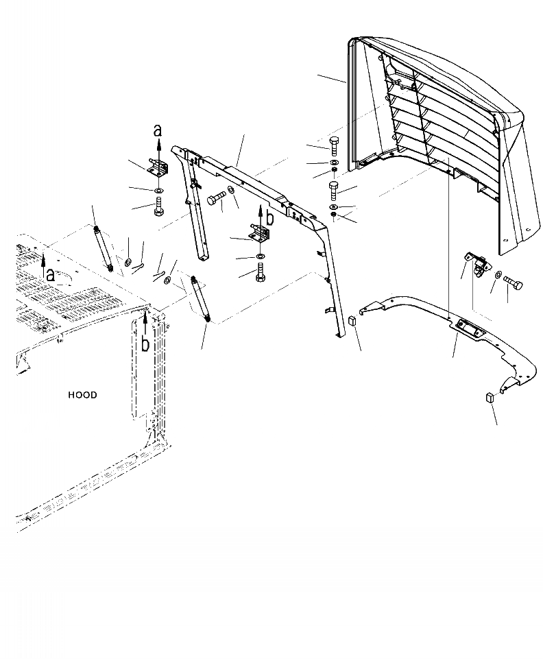 Схема запчастей Komatsu WA250-6 - M-A КАПОТ РЕШЕТКА И GAS SPRING ЧАСТИ КОРПУСА
