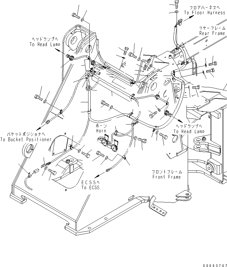 Схема запчастей Komatsu WA250-5L - ПЕРЕДН. Э/ПРОВОДКА ЭЛЕКТРИКА