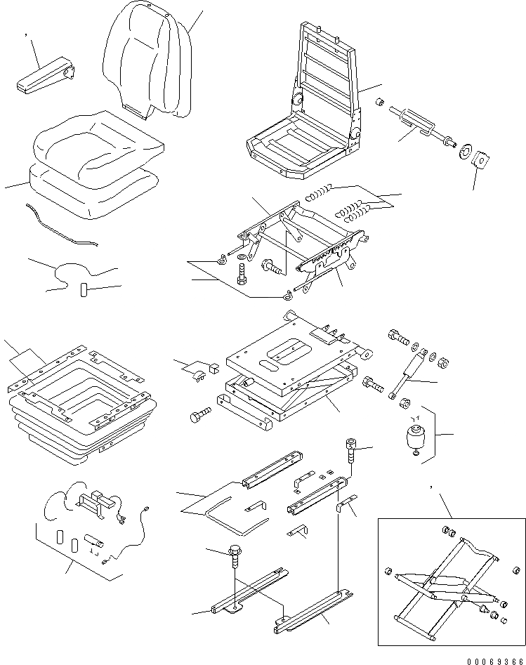 Схема запчастей Komatsu WA250-5L - СИДЕНЬЕ ОПЕРАТОРА (ВОЗД. RIDE) КАБИНА ОПЕРАТОРА И СИСТЕМА УПРАВЛЕНИЯ