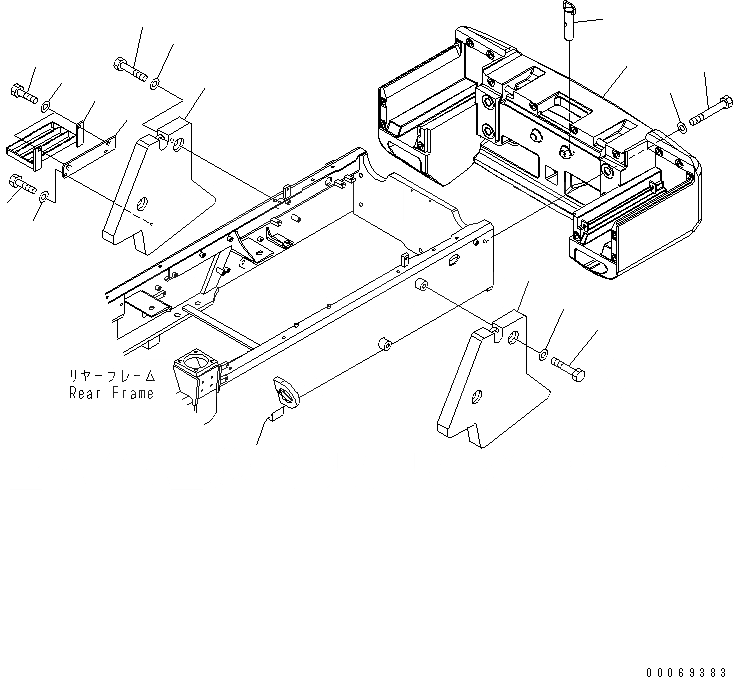 Схема запчастей Komatsu WA250-5L - ПРОТИВОВЕС И СТУПЕНИ ЧАСТИ КОРПУСА