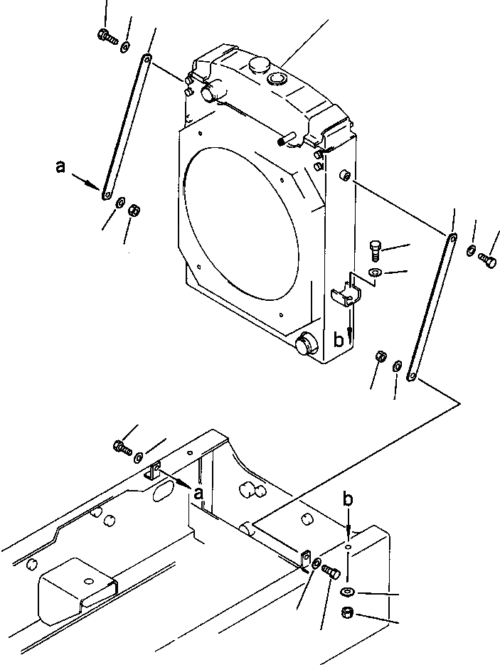 Схема запчастей Komatsu WA250-1LC - РАДИАТОР И КРЕПЛЕНИЕ КОМПОНЕНТЫ ДВИГАТЕЛЯ & ЭЛЕКТРИКА