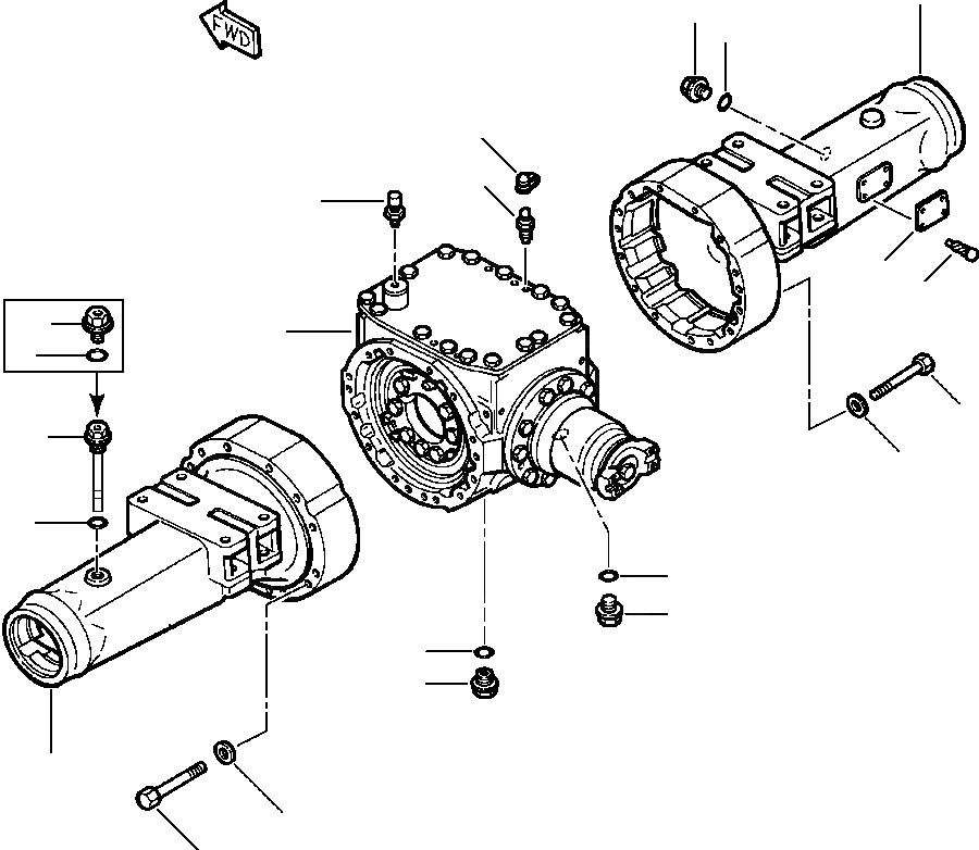 Схема запчастей Komatsu WA250-1LC - МОСТ ASSEMBLY ПЕРЕДН. ВЕДУЩ. ВАЛ